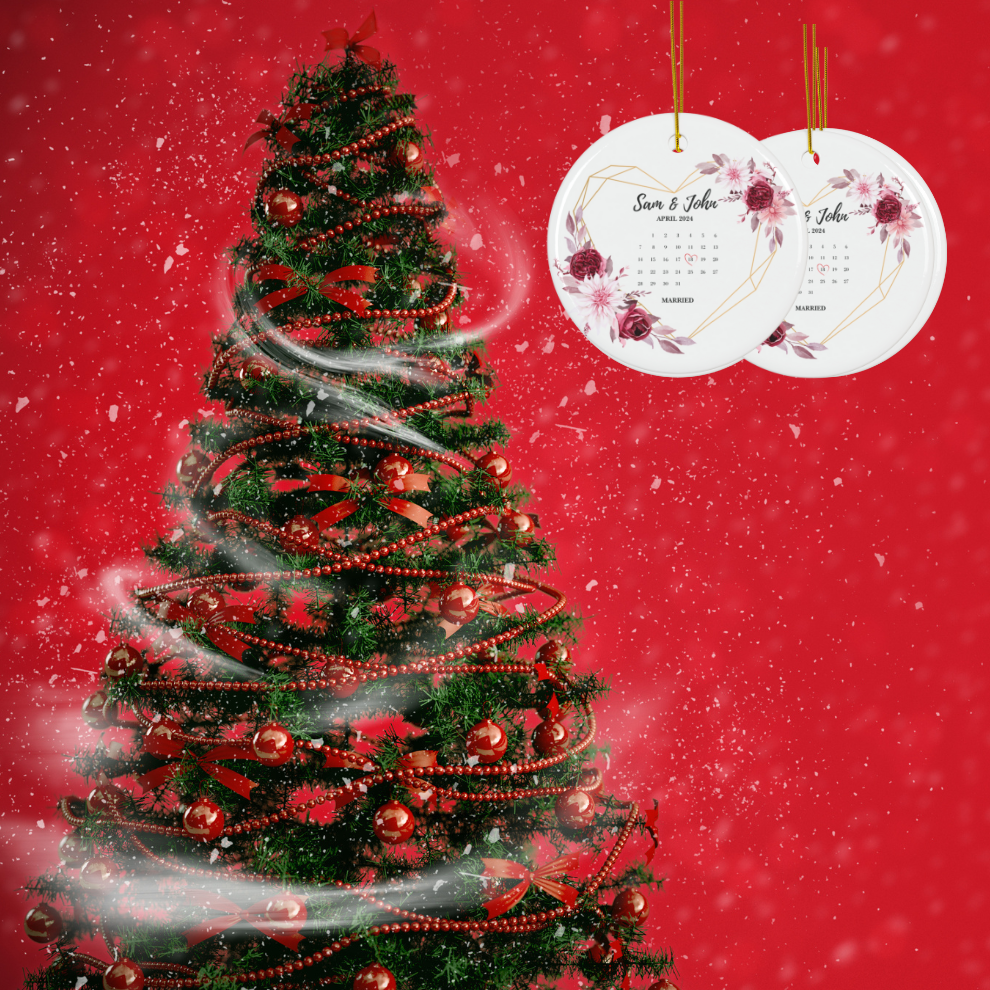2024 Personalized First Christmas Married Ornament