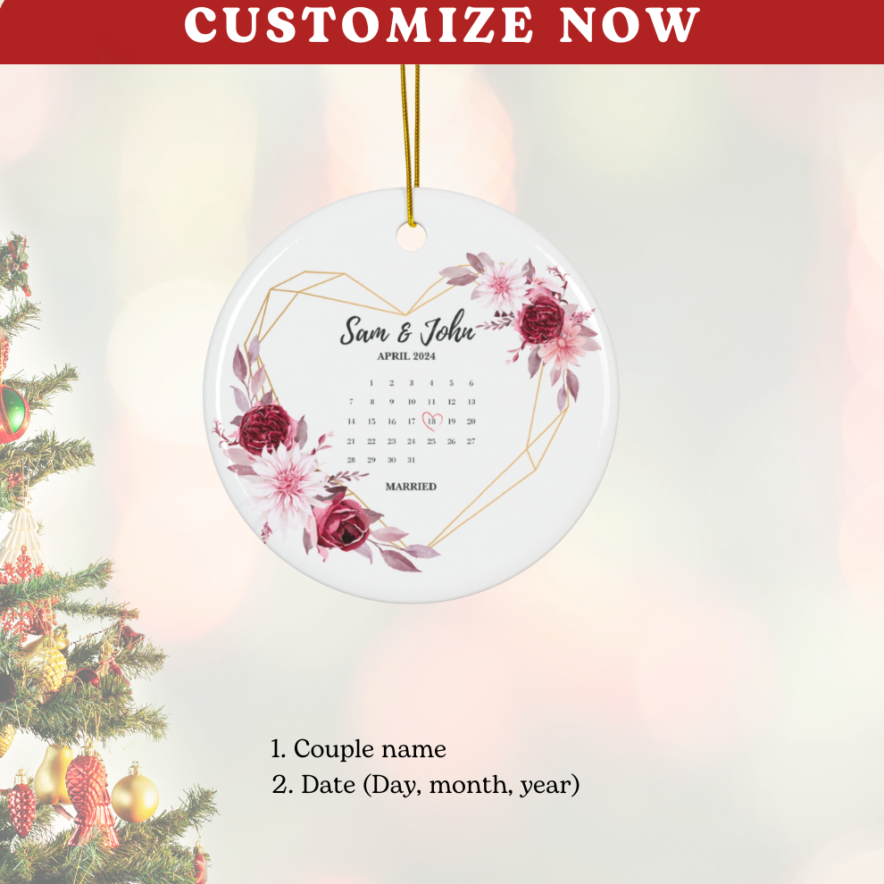 2024 Personalized First Christmas Married Ornament
