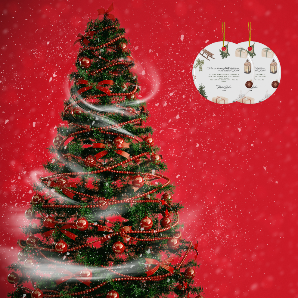 2024 Personalized Memorial Christmas Circle Ceramic Ornament