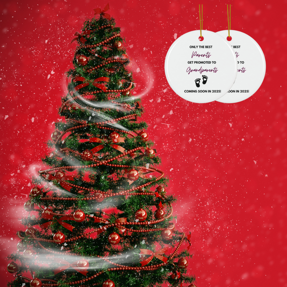 2024 Personalized Pregnant Christmas Circle Ceramic Ornament