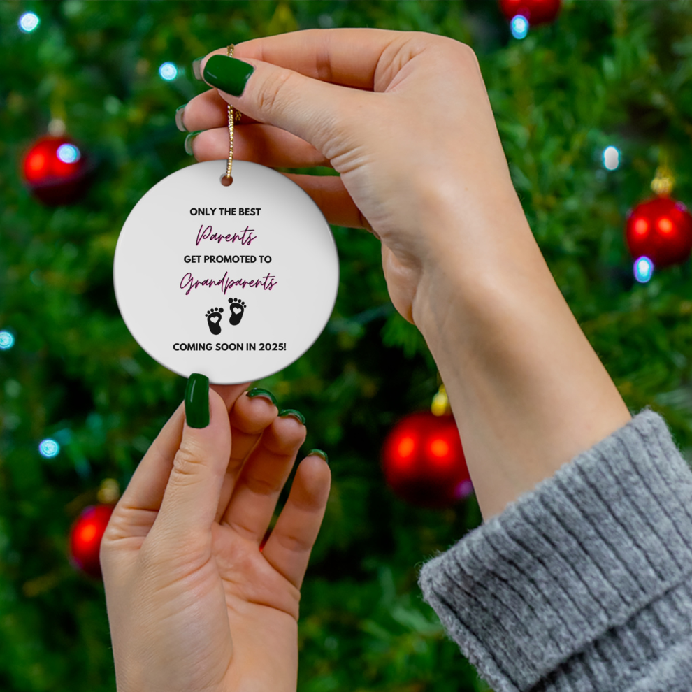 2024 Personalized Pregnant Christmas Circle Ceramic Ornament