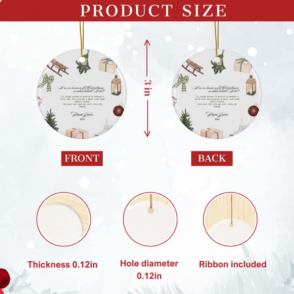 2024 Personalized Memorial Christmas Circle Ceramic Ornament