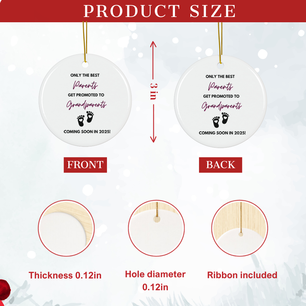 2024 Personalized Pregnant Christmas Circle Ceramic Ornament