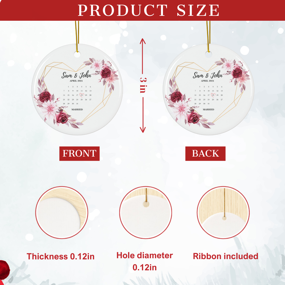 2024 Personalized First Christmas Married Ornament