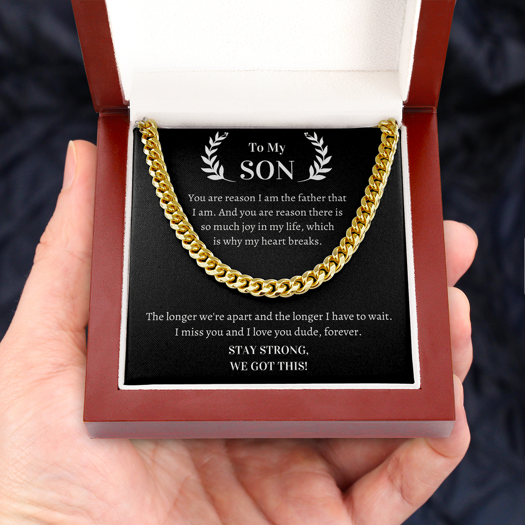 Gift Cuban Necklace for Son - I miss you and I love you dude, forever - JWshinee