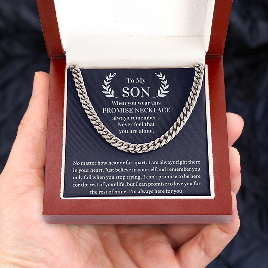 Gift for Son Necklace Cuban - I can promise love you for the rest of my life - JWshinee