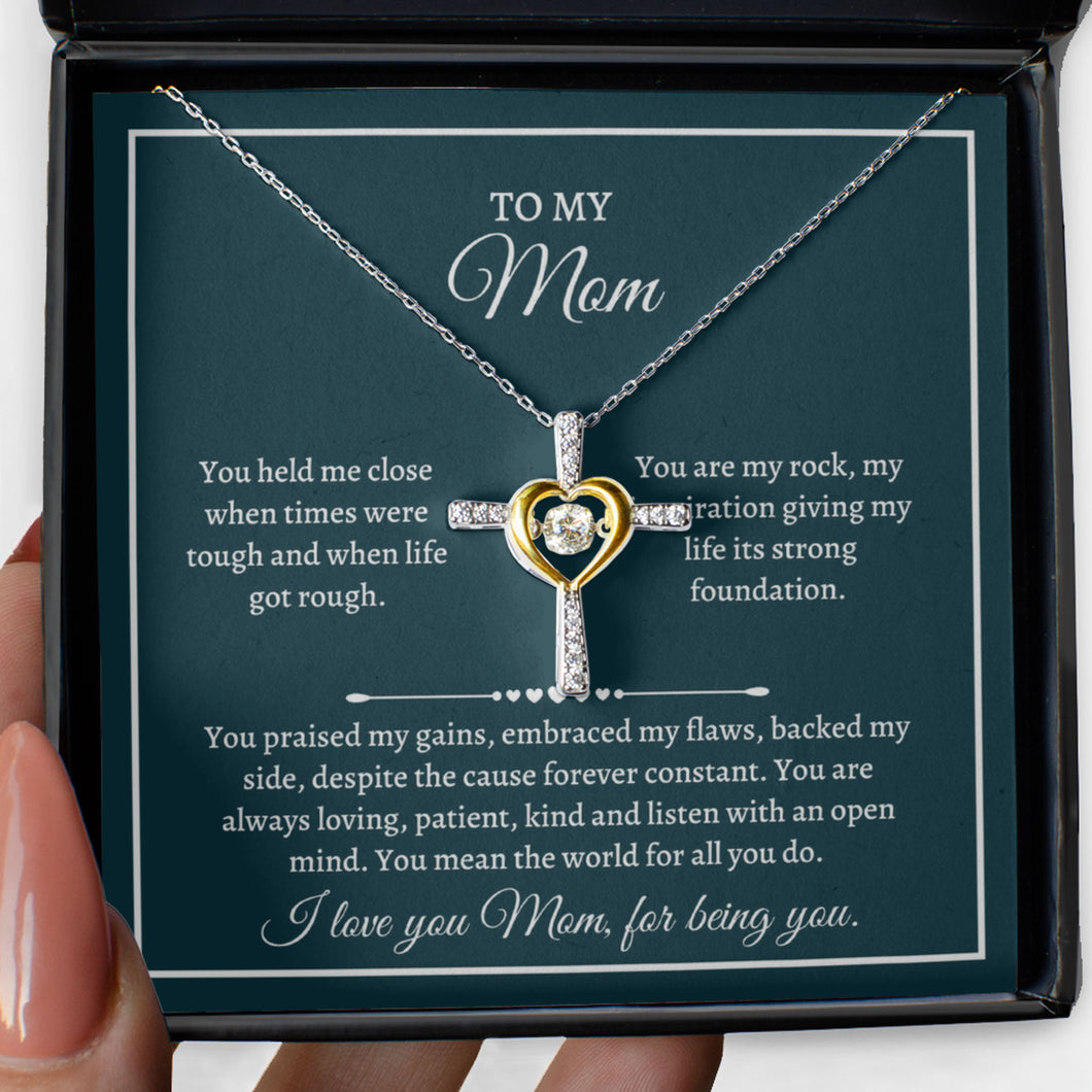 Gift for Mother Cross Dancing Necklace - You held me close when times were tough - JWshinee