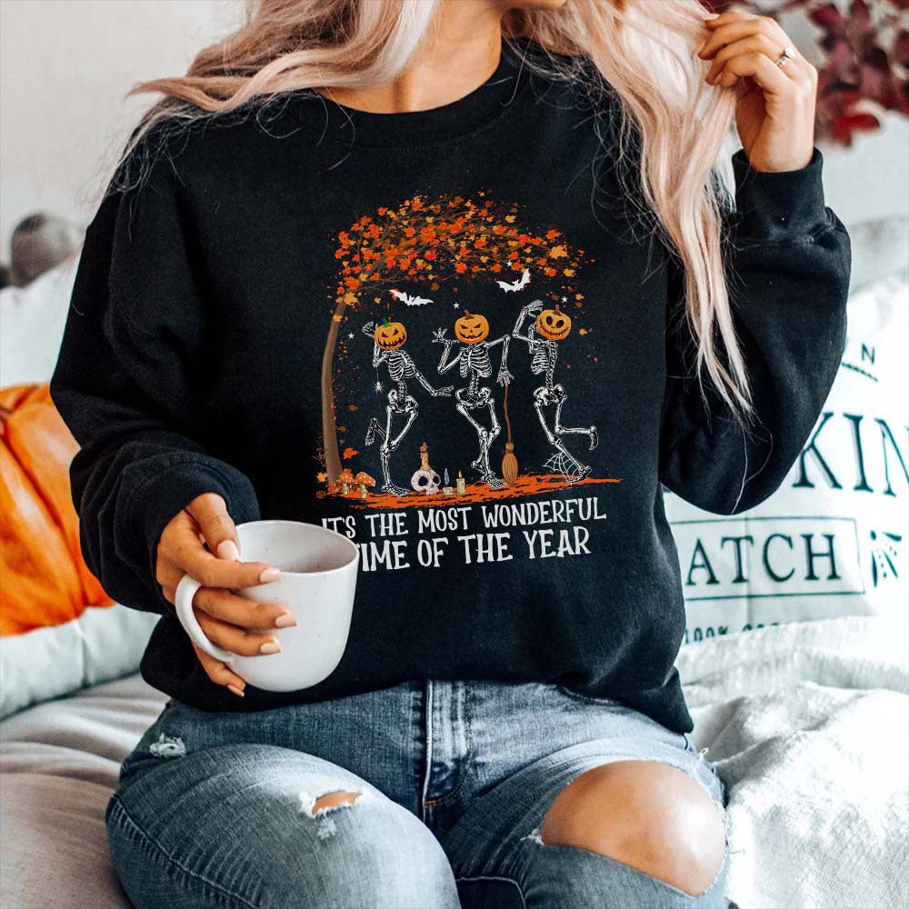 It's The Most Wonderful Time Of The Year Shirt Gift For Halloween, Skeleton Shirt, Skeleton Costume T Shirt