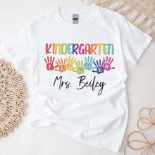 Load image into Gallery viewer, Personalized School Kindergarten Tshirt, Customized Name Teacher Shirt, Teacher Shirt For Women
