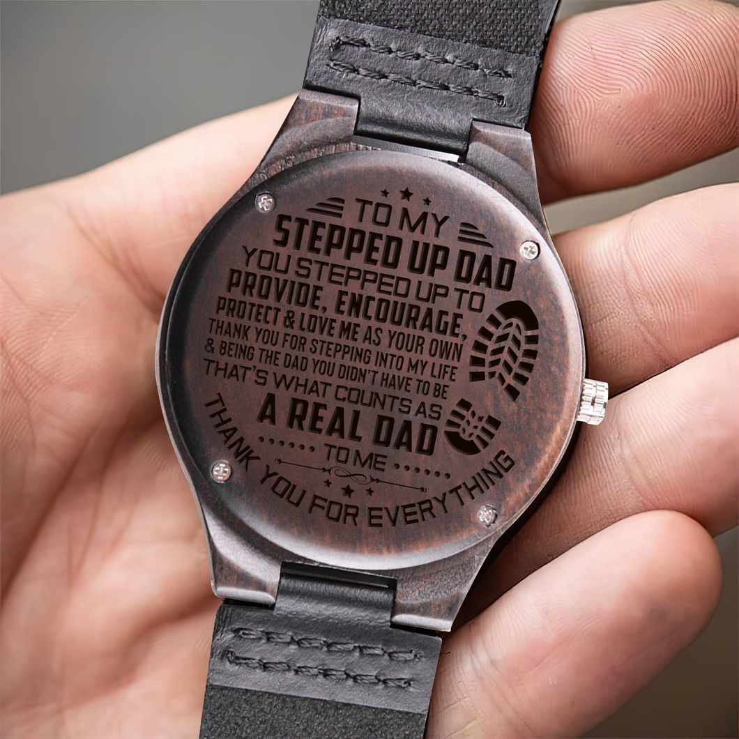 Wood Watch for StepDad- That's what counts as a real dad - JWshinee