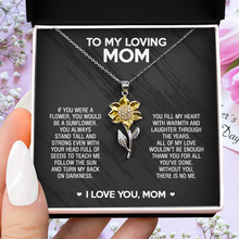 Load image into Gallery viewer, Sunflower Pendant Necklace Gift for Mom- All of my love wouldn’t be enough to thank you for all you’ve done - JWshinee
