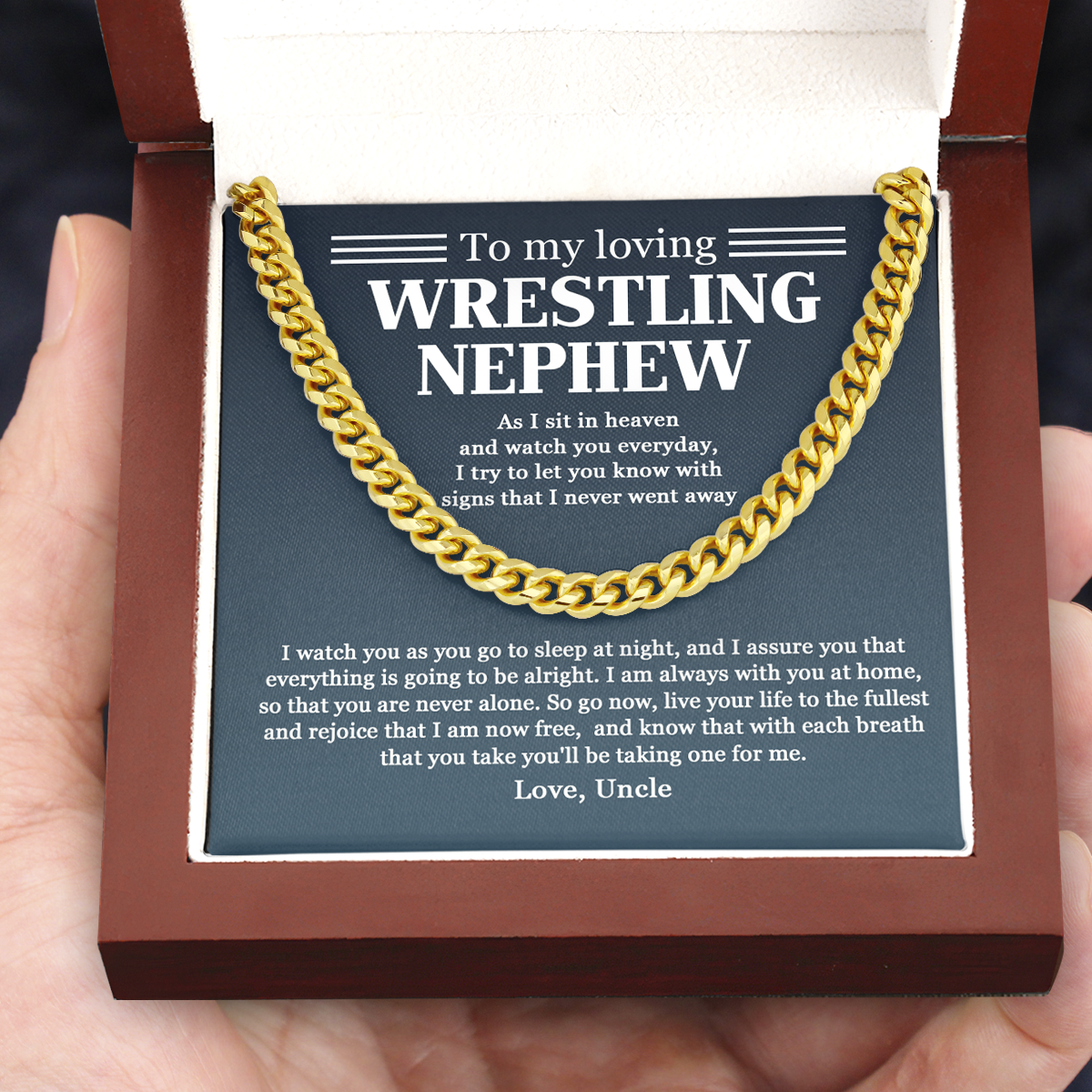 Gift for loving Wrestling Newphew from Uncle- Sympathy Gift, As I sit in heaven and watch you everyday - JWshinee