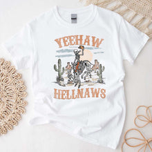 Load image into Gallery viewer, Yeehaws and Hellnaws - Western, Yeehaw Tshirt, Country Girl, Cowboy Tee, Skeleton Howdy Western Country T-Shirt
