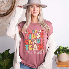 Load image into Gallery viewer, personalized teacher tshirt, teacher shirts, teacher shirts for women, kindergarten teacher shirts, preschool teacher shirts, 2nd grade teacher shirts, teacher t shirts, teacher shirts women elementary school, prek teacher shirts, 1st grade teacher shirts, custom teacher tshirt, tshirt teacher
