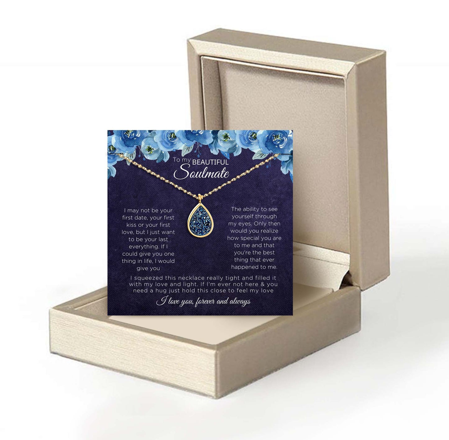 To My Soulmate Necklace Gift for Her on Anniversary, Birthday, Christmas, New Year & more