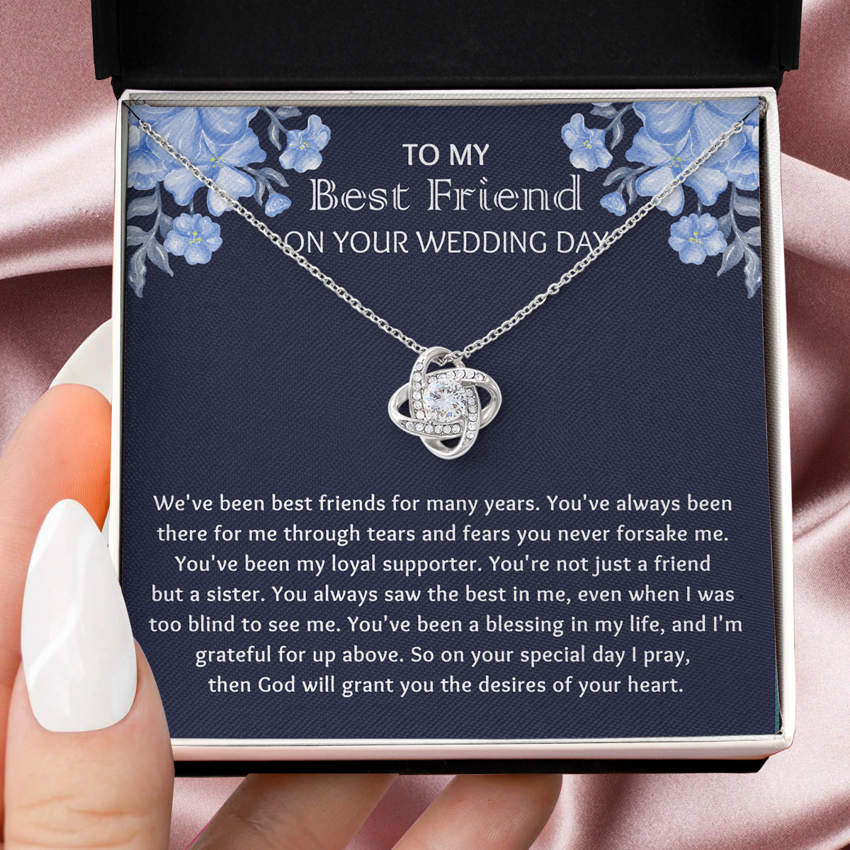 Best Friend Wedding Gift, Best Friend Gift Necklace to Bride on Wedding Day