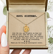 Load image into Gallery viewer, Gift for Bestie Friend Soulmate Necklace Sun Moon Matching Set
