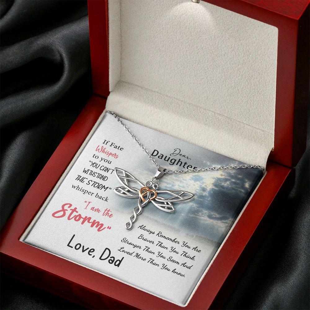Dear Daughter, You Are The Storm Dragonfly Necklace from Dad JWSN110728 B0BLNGHK38 B0BLN92BQM