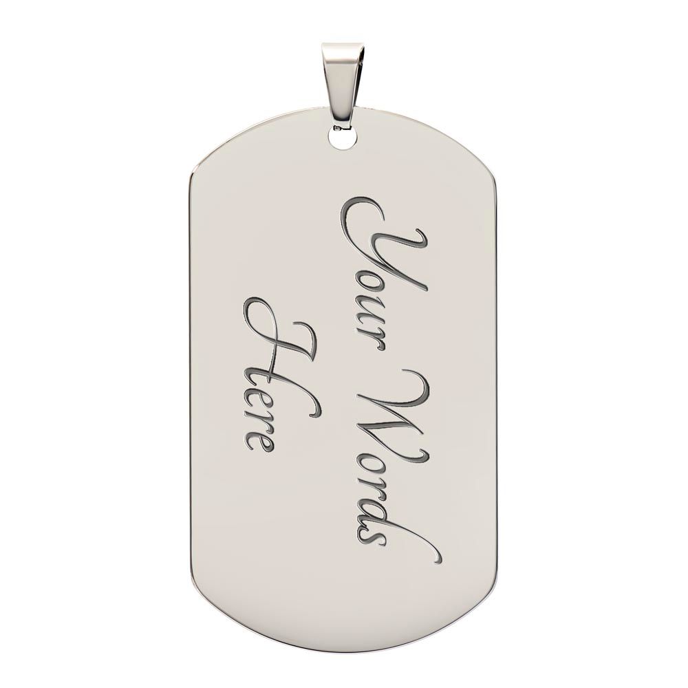 Custom Bonus Son Dog Tag Necklace - Personalized Step Son Gift with Gift Box Included