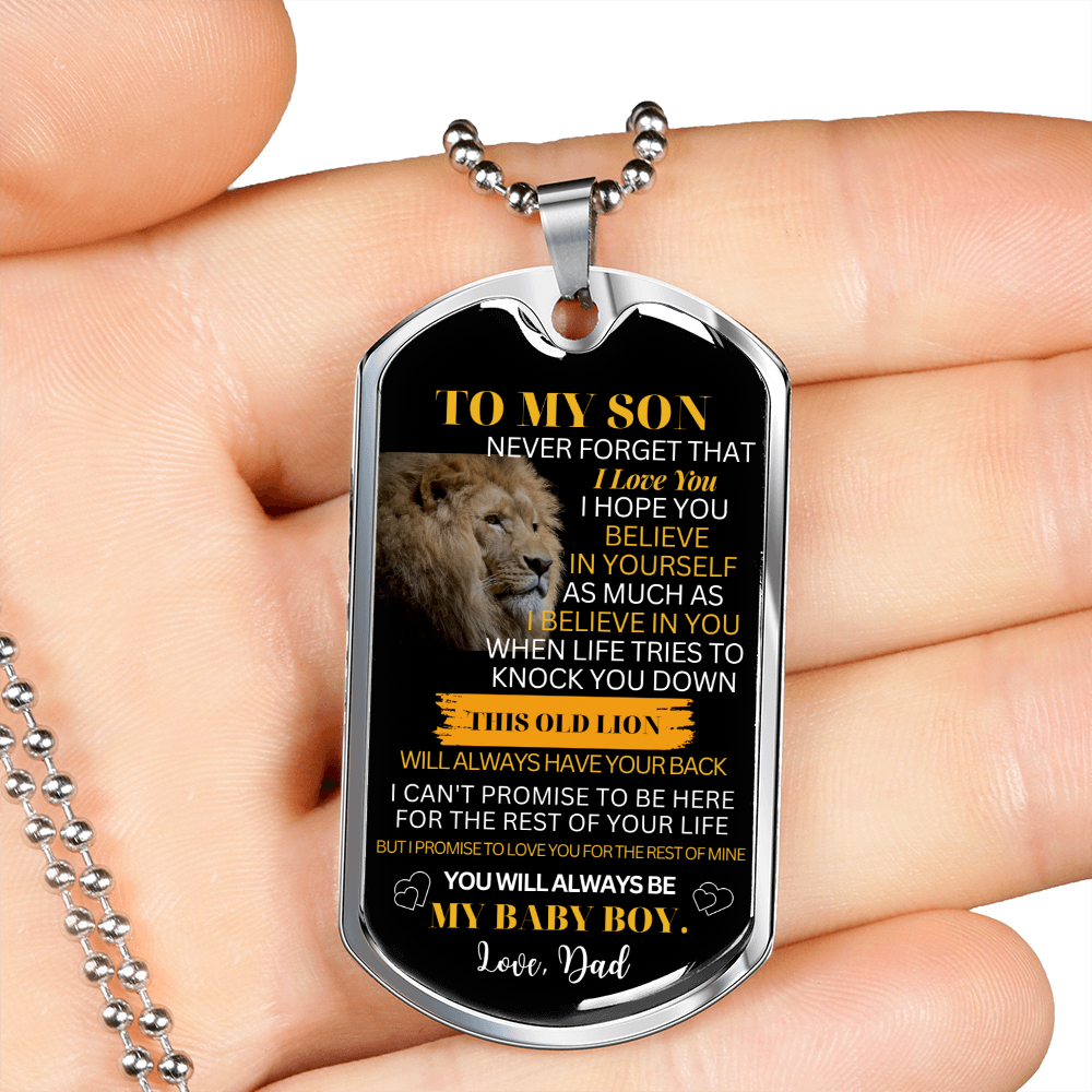 Personalized Dog Tag for Son from Dad - Engraved Gift for Birthday or Special Occasion