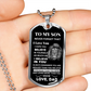 Meaningful Father-Son Gift: Personalized Dog Tag for Son with Customized Message from Dad