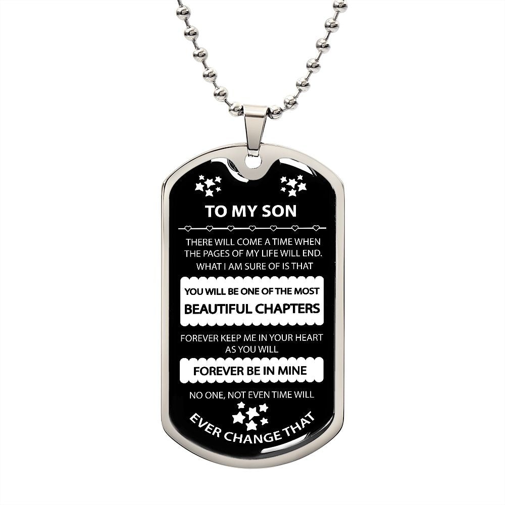 Gift For Son, Keep Me In Your Heart, Son Dog Tag Necklace, B09N1WQWQ8 1T-CG4Z-ZHJ9