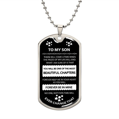Gift For Son, Keep Me In Your Heart, Son Dog Tag Necklace, B09N1WQWQ8 1T-CG4Z-ZHJ9