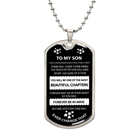 Gift For Son, Keep Me In Your Heart, Son Dog Tag Necklace, B09N1WQWQ8 1T-CG4Z-ZHJ9