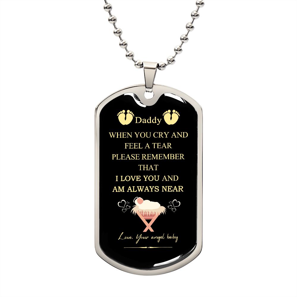 Dad Dog Tag, Father's Day Dog Tag From Angel Baby B09W5SNYXR