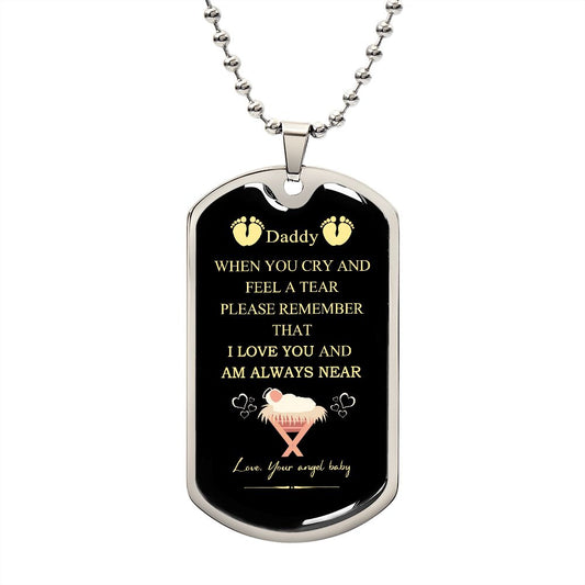 Dad Dog Tag, Father's Day Dog Tag From Angel Baby B09W5SNYXR