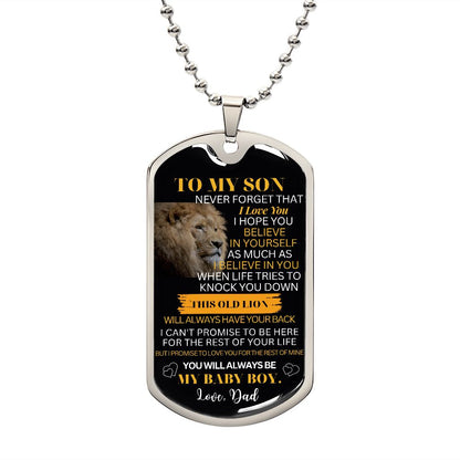 Personalized Dog Tag for Son from Dad - Engraved Gift for Birthday or Special Occasion