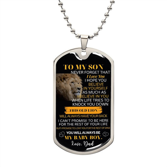 Personalized Dog Tag for Son from Dad - Engraved Gift for Birthday or Special Occasion