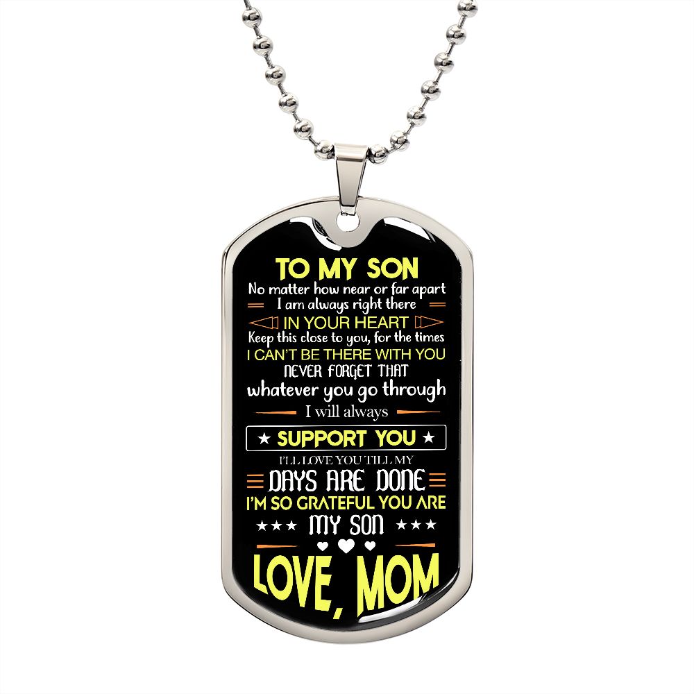 Son Dog Tag, To My Son Gift l From Mom B0B1574LSL