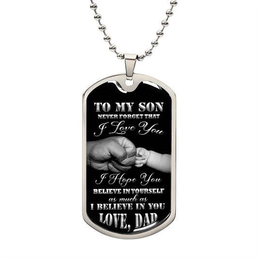 Son Dog Tag - To My Son My Lover Dog Tag Chain Necklace B09VG6RJKG