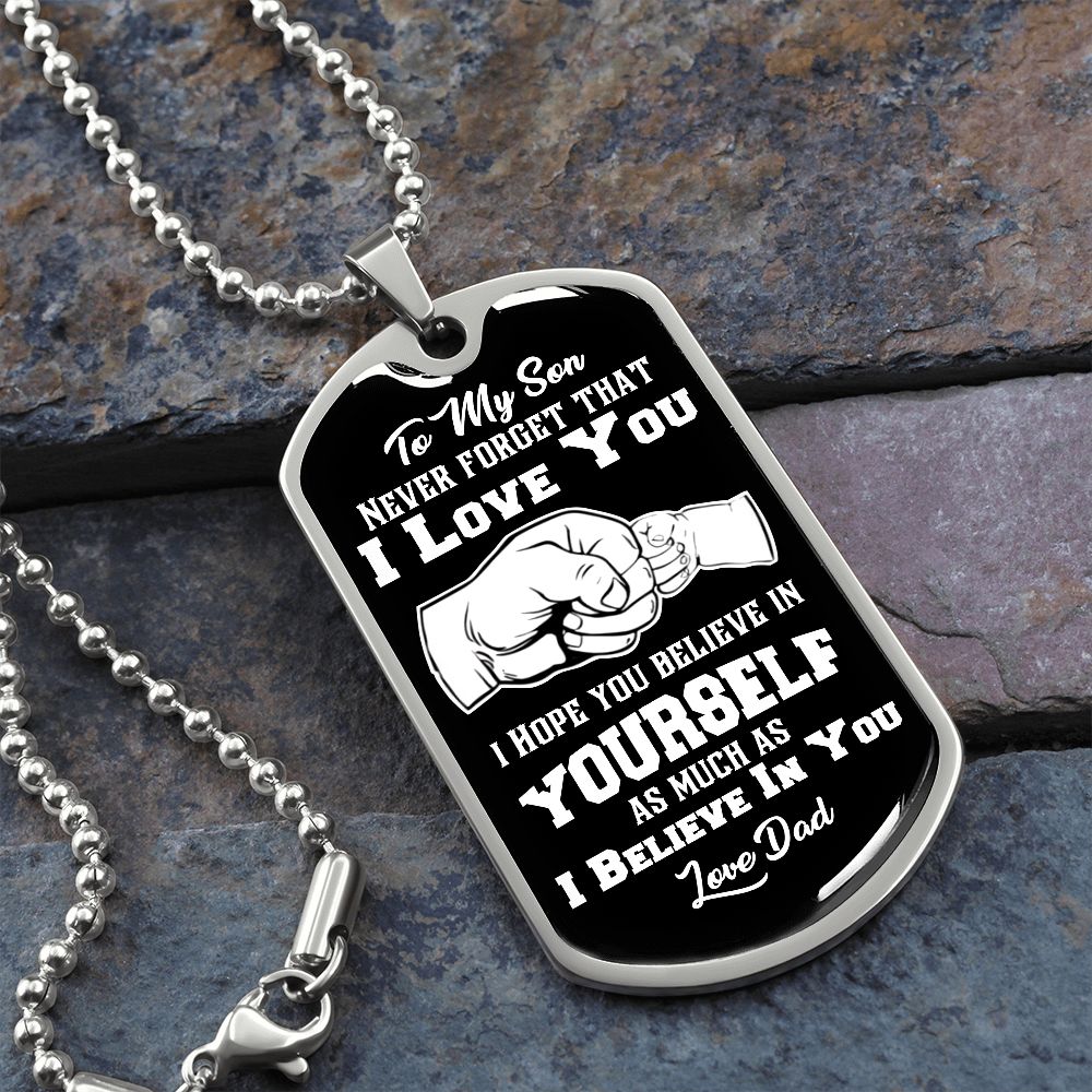 Son Dog Tag - To My Son Never Forget That I Love You Dog Tag Chain Necklace B09VG6LT7Q  B09V6YTDGQ