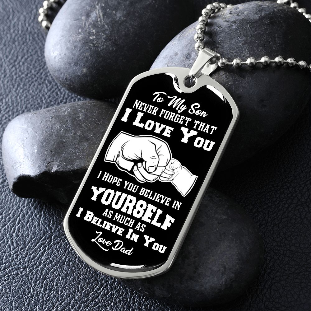 Son Dog Tag - To My Son Never Forget That I Love You Dog Tag Chain Necklace B09VG6LT7Q  B09V6YTDGQ