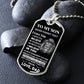 Meaningful Father-Son Gift: Personalized Dog Tag for Son with Customized Message from Dad