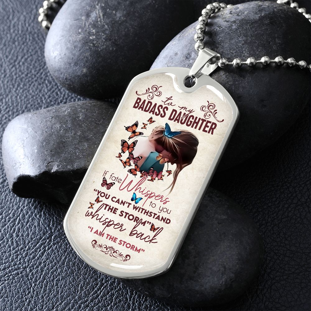 Daughter Dog Tag, To My Badass Daughter Dog Tag B0B155VF7L
