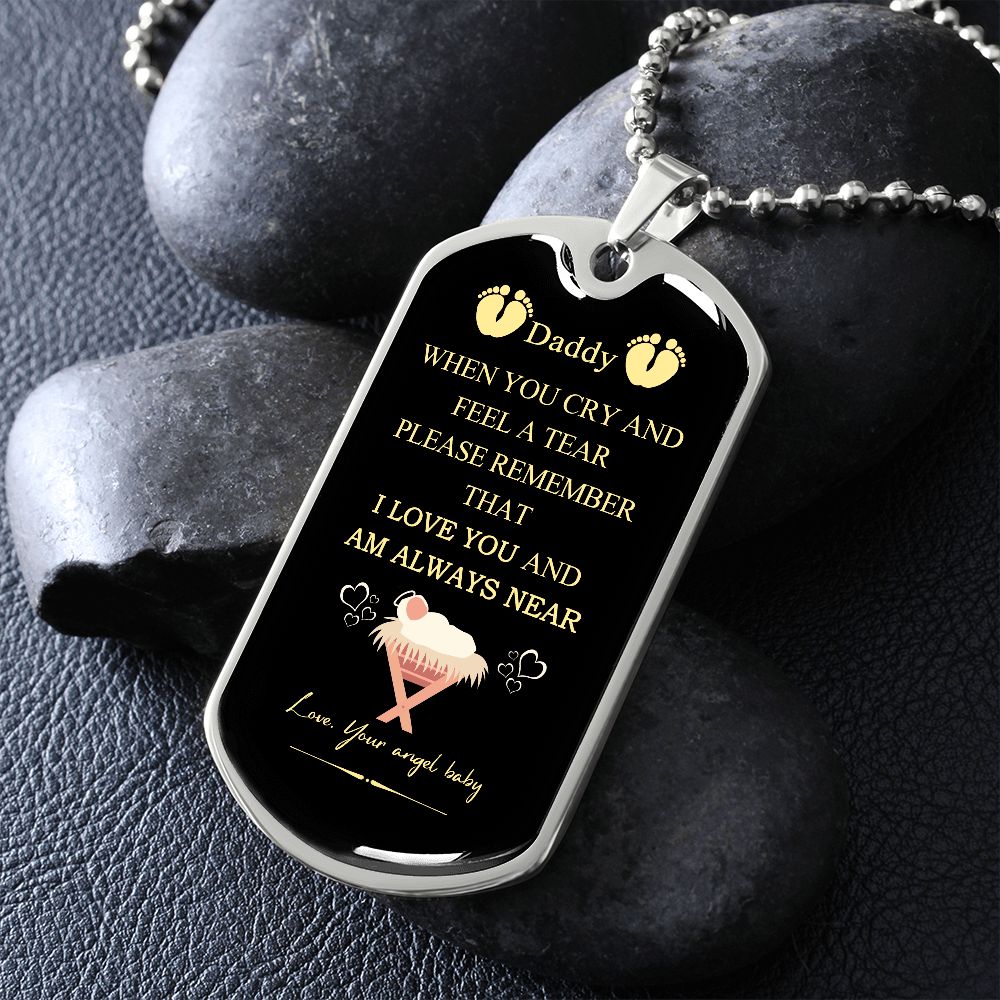 Dad Dog Tag, Father's Day Dog Tag From Angel Baby B09W5SNYXR