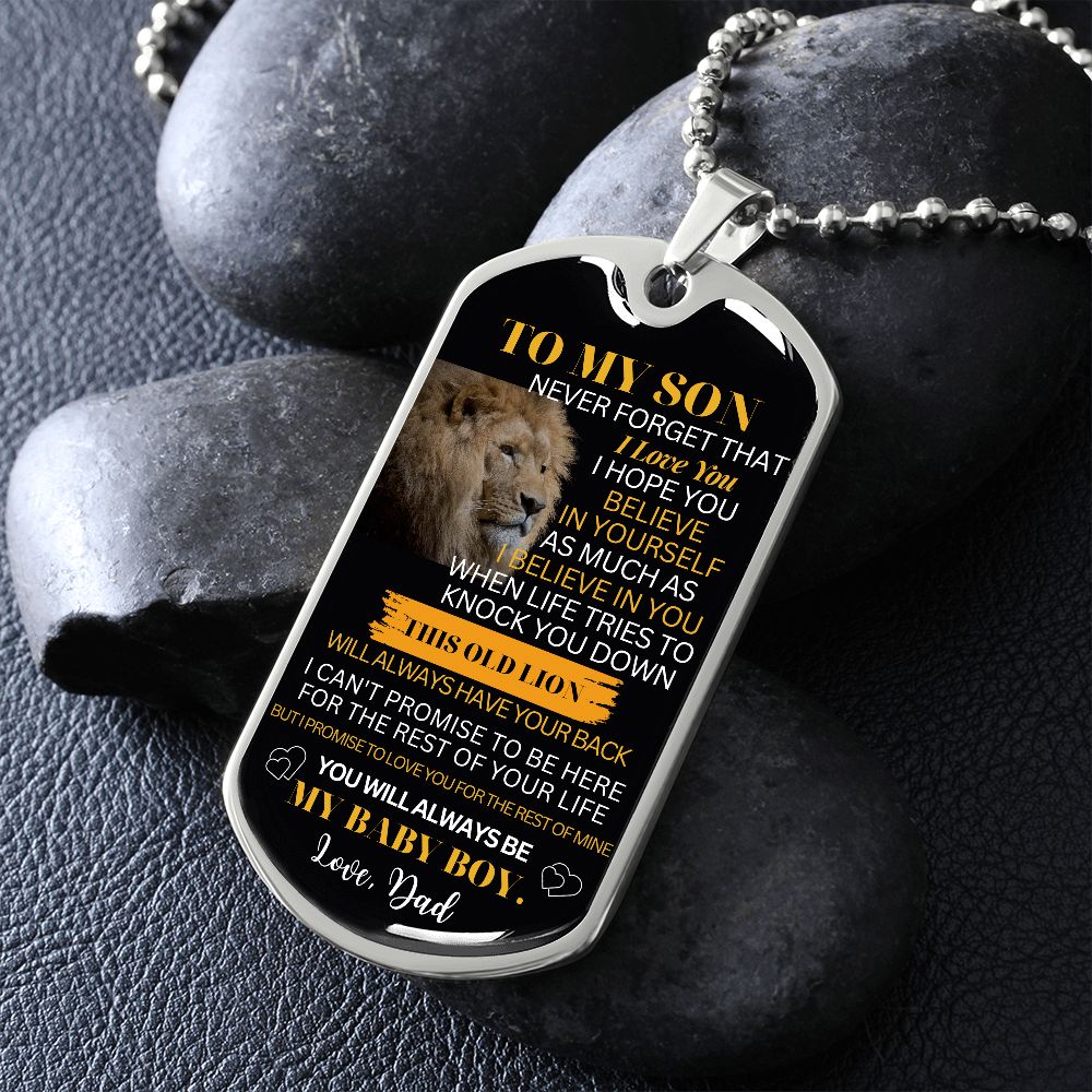 Personalized Dog Tag for Son from Dad - Engraved Gift for Birthday or Special Occasion