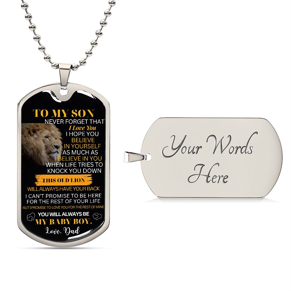 Personalized Dog Tag for Son from Dad - Engraved Gift for Birthday or Special Occasion