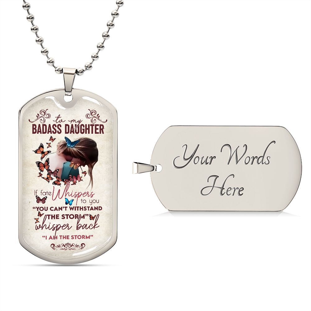 Daughter Dog Tag, To My Badass Daughter Dog Tag B0B155VF7L
