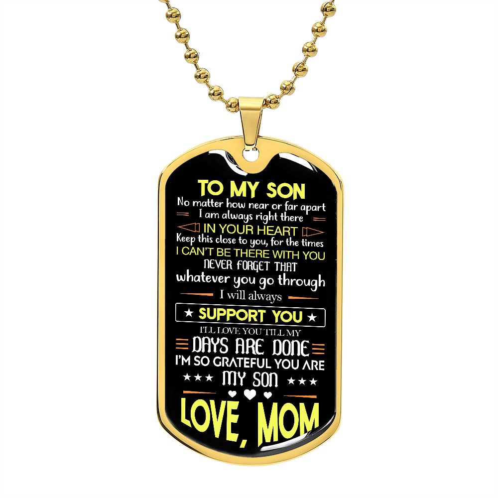 Son Dog Tag To My Son Gift l From Mom Mother Son Dog Tag Necklace Gift For Son From Mama Thanksgiving Present Son