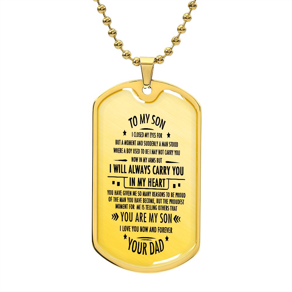 Son Dog Tag, To My Son, Engraved Dog Tag Necklace ,Meaningful Gift, Inspirational Words For Father Son Gift 02