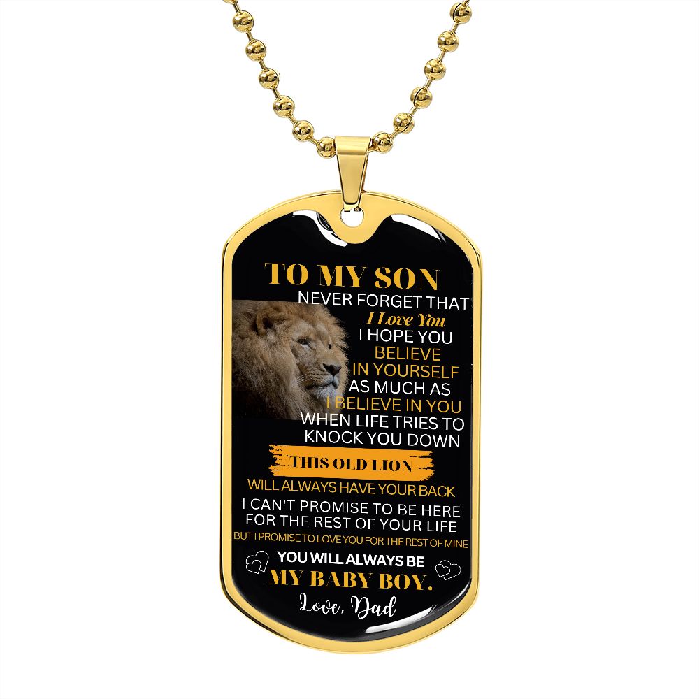 Personalized Dog Tag for Son from Dad - Engraved Gift for Birthday or Special Occasion