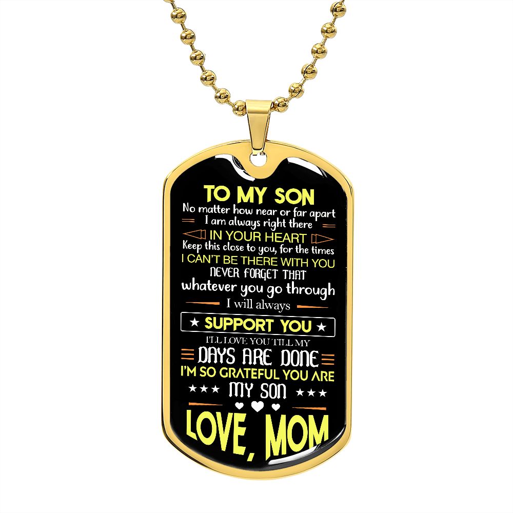 Dog tag necklace online for son from mom