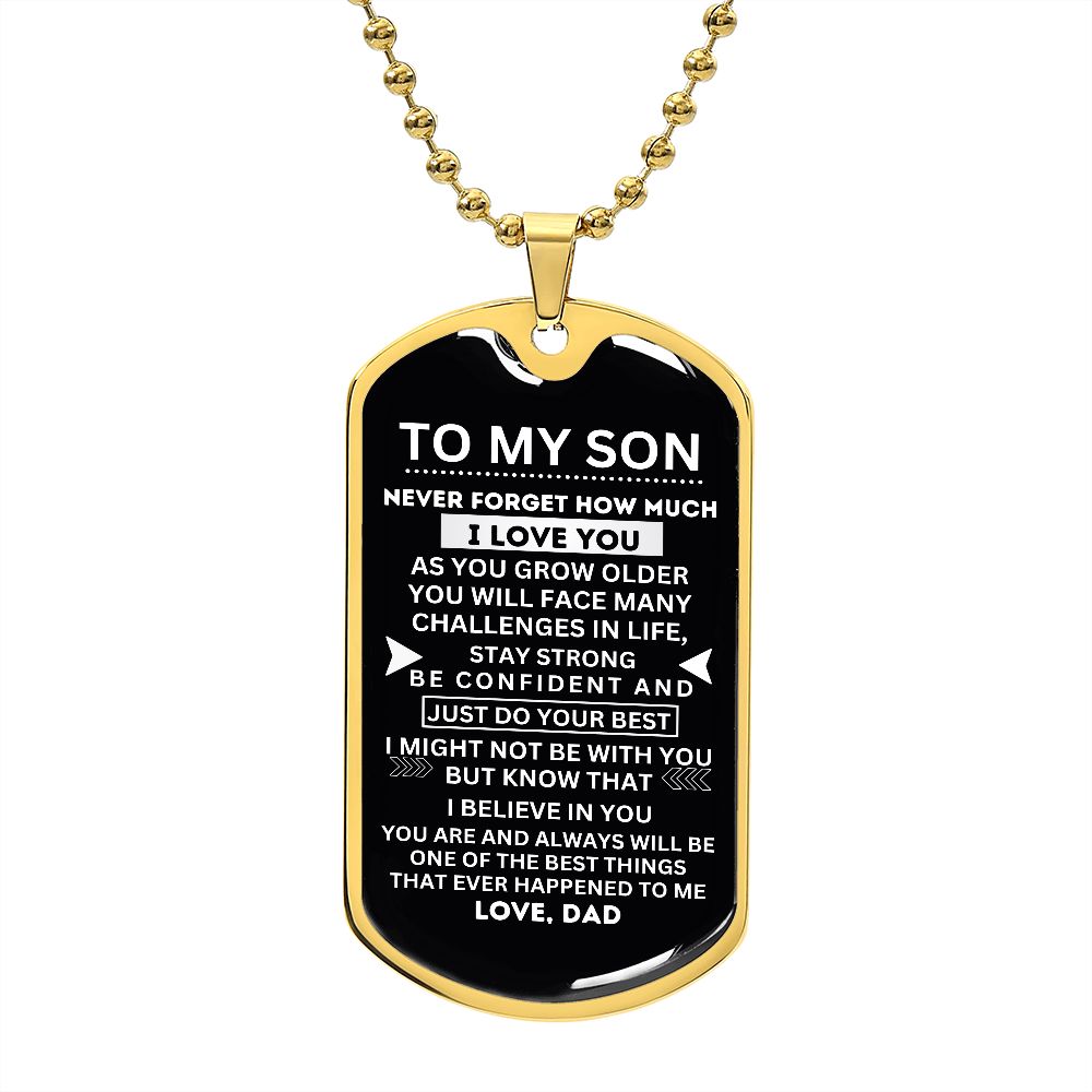 Dad's Love on Display: Personalized Dog Tag for Son - A Symbol of Affection and Appreciation