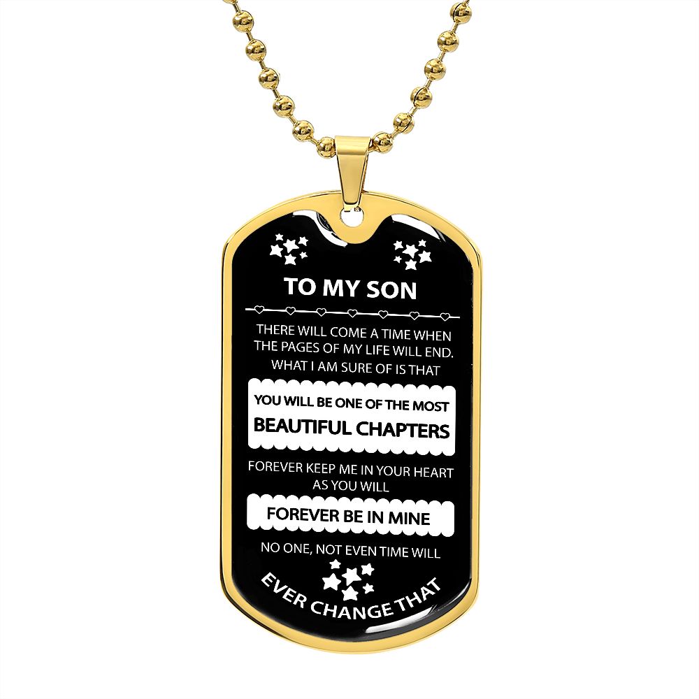 Gift For Son, Keep Me In Your Heart, Son Dog Tag Necklace, B09N1WQWQ8 1T-CG4Z-ZHJ9