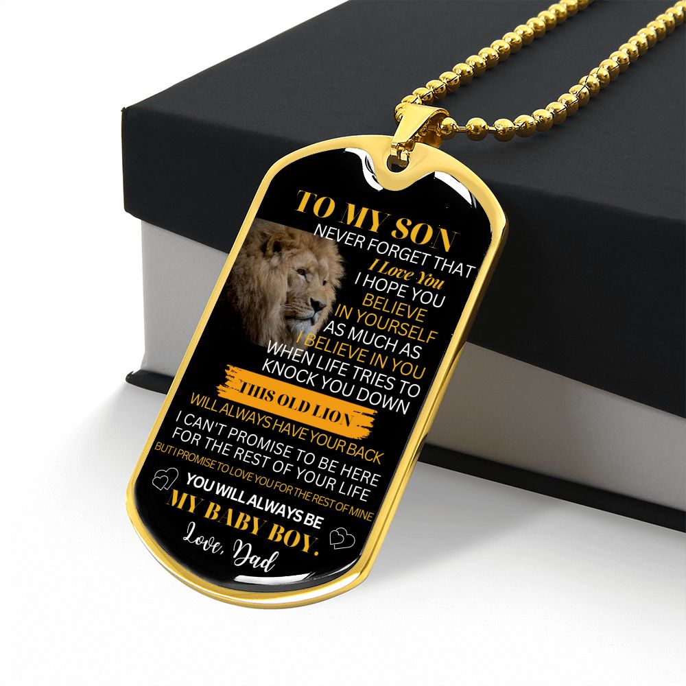 Personalized Dog Tag for Son from Dad - Engraved Gift for Birthday or Special Occasion