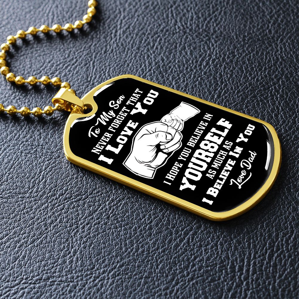 Son Dog Tag - To My Son Never Forget That I Love You Dog Tag Chain Necklace B09VG6LT7Q  B09V6YTDGQ